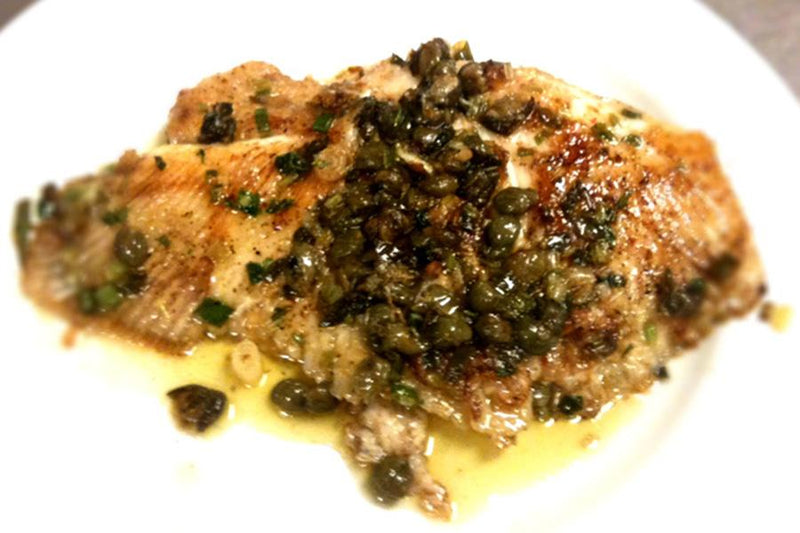 Strike wing with capers and lemon