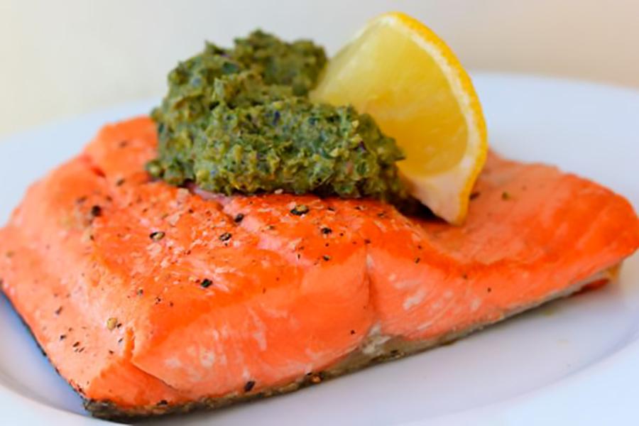 Sockeye au pesto d'algues